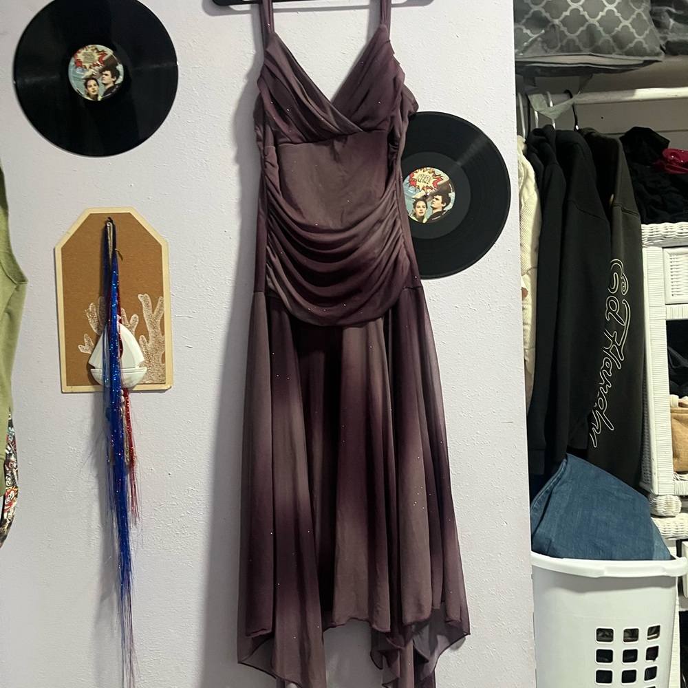 Trixxi High Low Dress in Deep Purple